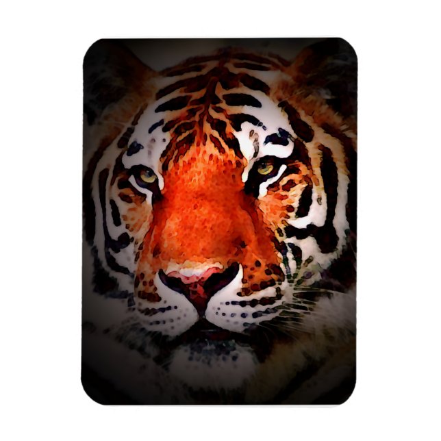 Tiger Face Motivational Artwork Magnet (Vertikal)