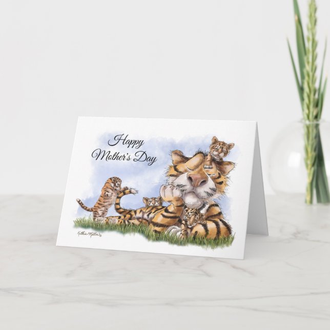 Tiger Familj Mors Dag Kort (Framsida)