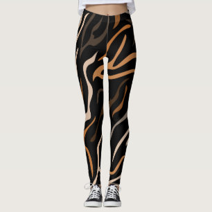 Tiger Färg Mönster Animal Leggings