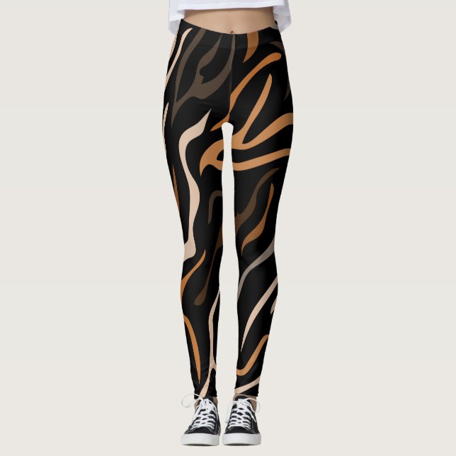 Tiger Färg Mönster Animal Leggings (Framsida)