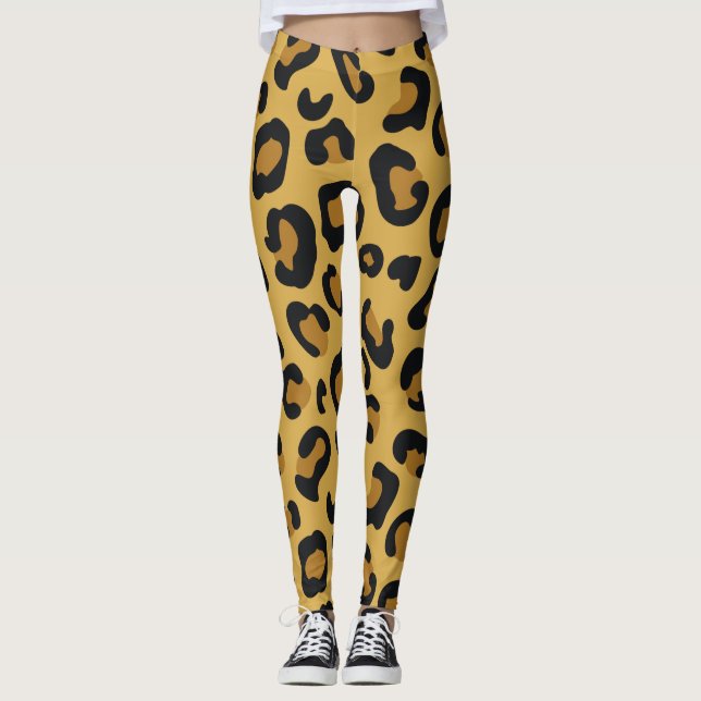 Tiger Färg Mönster Animal Lover Leggings (Framsida)