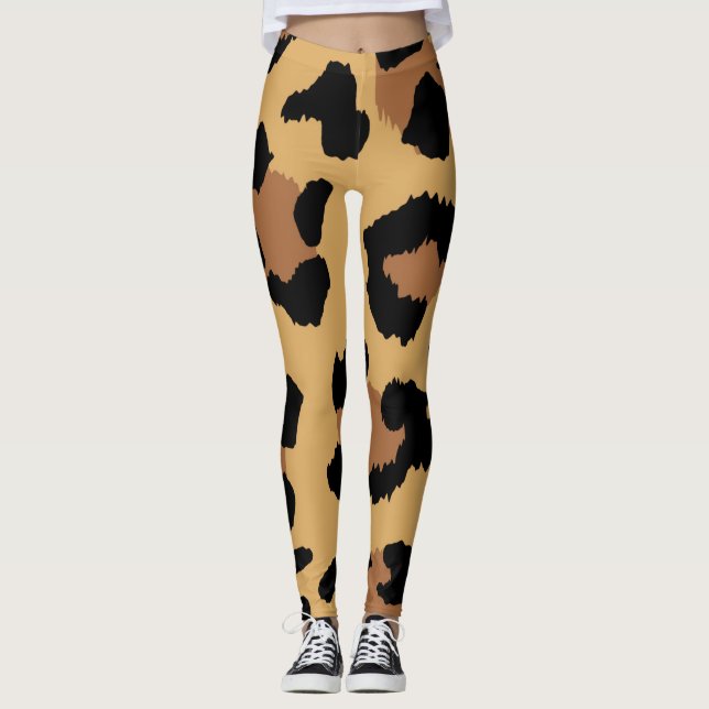 Tiger Färg Mönster Animal Lover Leggings (Framsida)