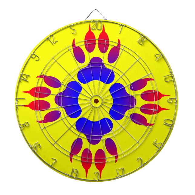 Tiger Feed Print Cage Gult Metall Dartboard Darttavla (Framsidan)