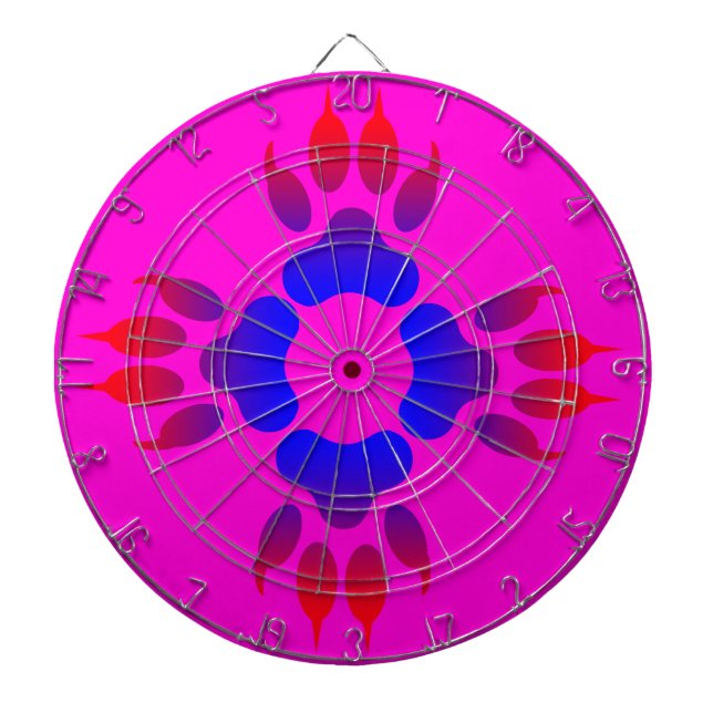 Tiger Feed Print Cage Rosa Metall Dartboard Darttavla (Framsidan)