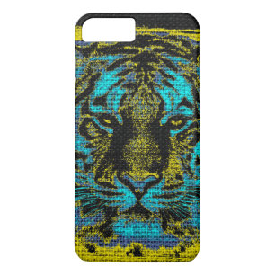 Tiger Fine Art on Burlap Rustic Jute #2