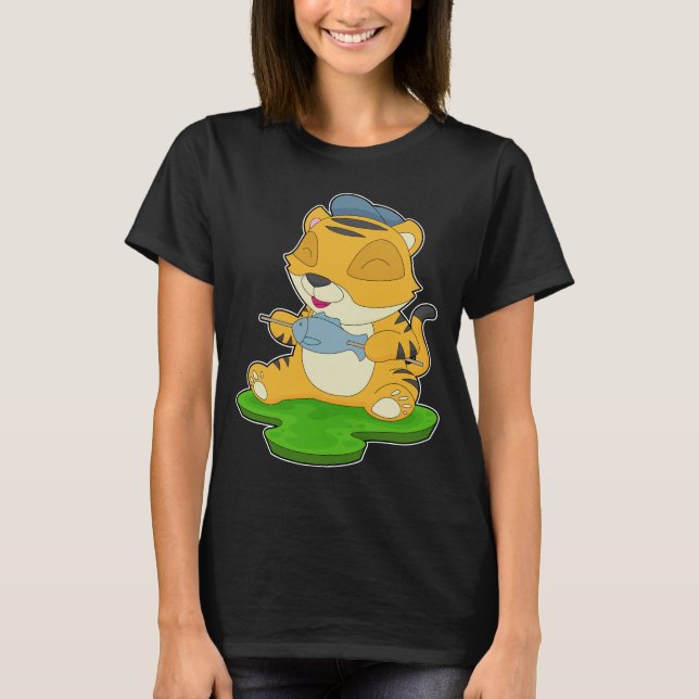 Tiger Fisher Fish T Shirt (Framsida)