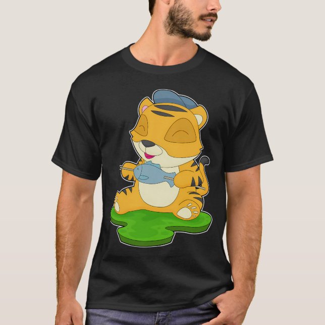 Tiger Fiskare Fisk T Shirt (Framsida)