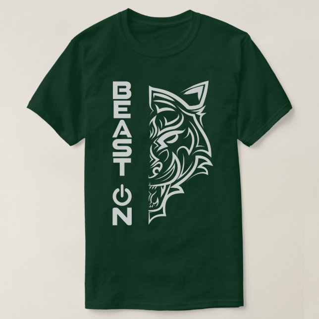 Tiger Fitness Beast om gym Motivation Fitness Sayi T Shirt (Design framsida)