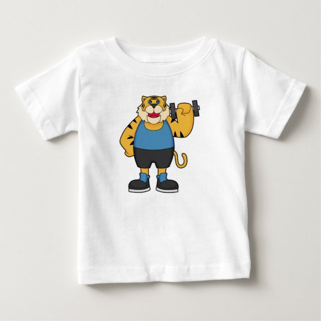 Tiger Fitness Dumbbell T Shirt (Framsida)