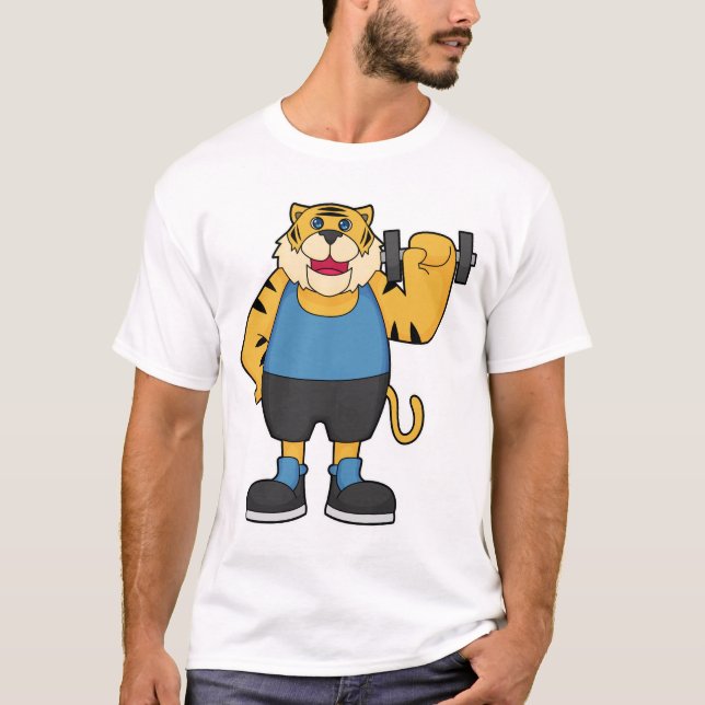 Tiger Fitness Dumbbell T Shirt (Framsida)