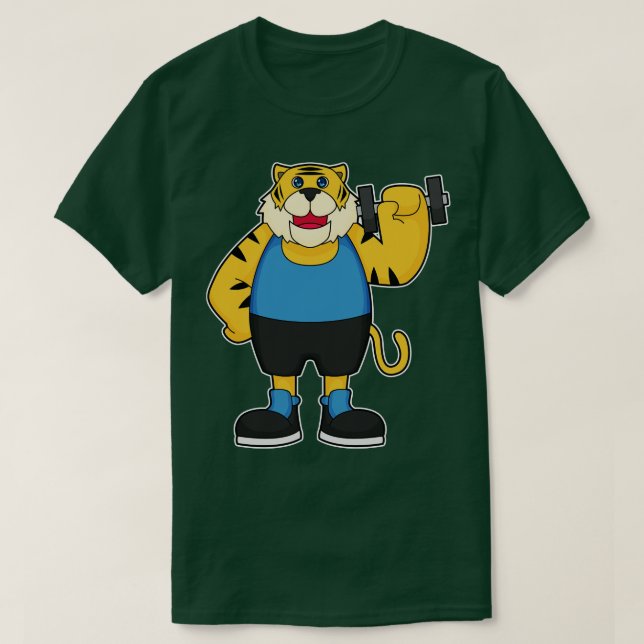 Tiger Fitness Dumbbell T Shirt (Design framsida)