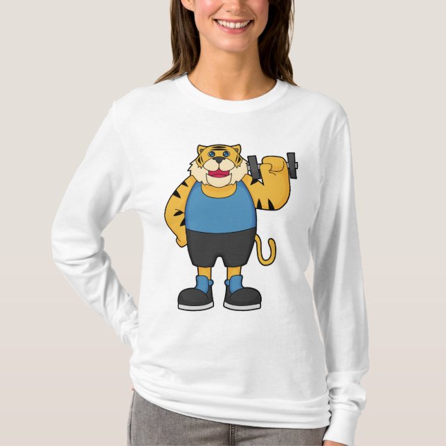 Tiger Fitness Dumbbell T Shirt (Framsida)