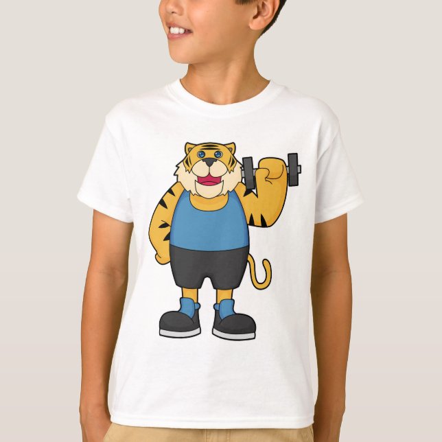 Tiger Fitness Dumbbell T Shirt (Framsida)