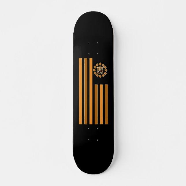 Tiger - Flagga Mini Skateboard Bräda 18,5 Cm (Framsida)