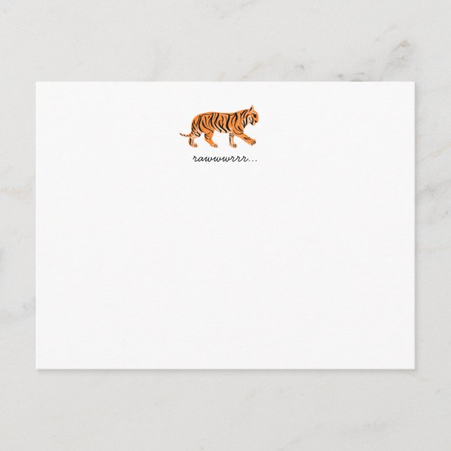 Tiger Flat Notecard Vykort (Framsida)