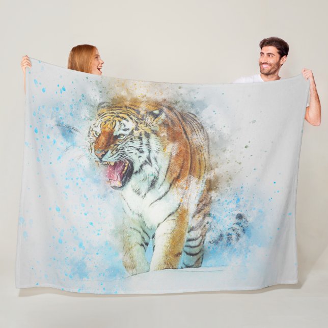Tiger Fleece Blanket (På plats)