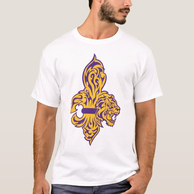 Tiger Fleur De Lis Basic Shirt T Shirt (Framsida)