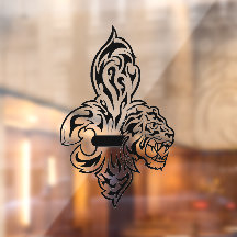 Tiger Fleur De Lis Window Decal