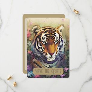 Tiger Flower Spara datuminbjudan QR-kod Datumet