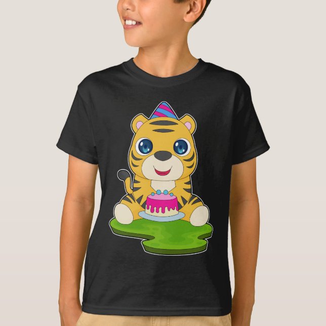 Tiger Födelsedagsfest hat T Shirt (Framsida)