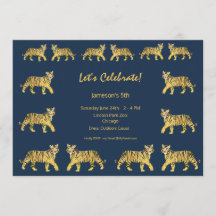 Tiger Födelsedagsfest inbjudan