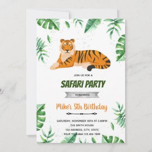 Tiger-födelsedagsinbjudan Inbjudningar