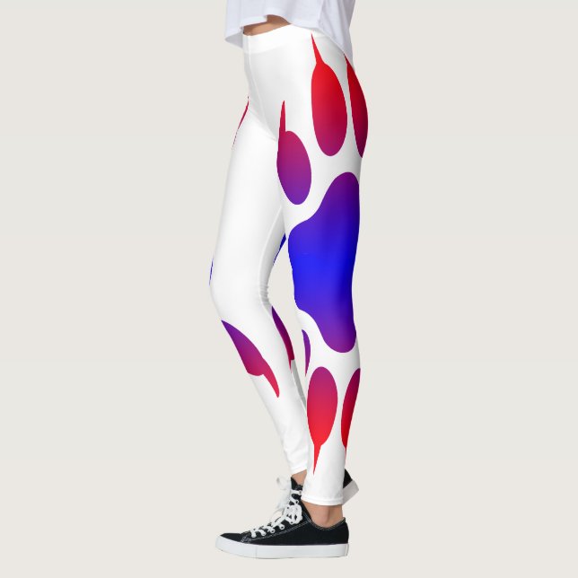 Tiger Foot Print White Leggings (Vänster)
