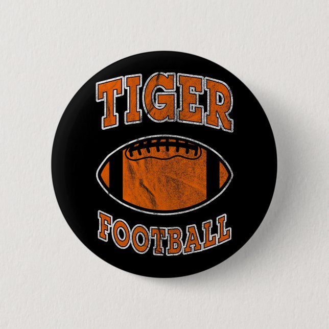 Tiger Football Vintage Distressed  Knapp (Framsida)