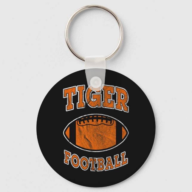 Tiger Football Vintage Distressed  Nyckelring (Framsida)