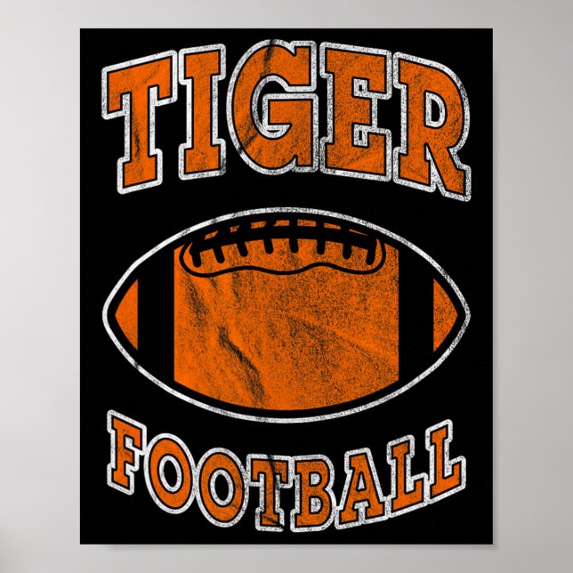 Tiger Football Vintage Distressed  Poster (Framsidan)