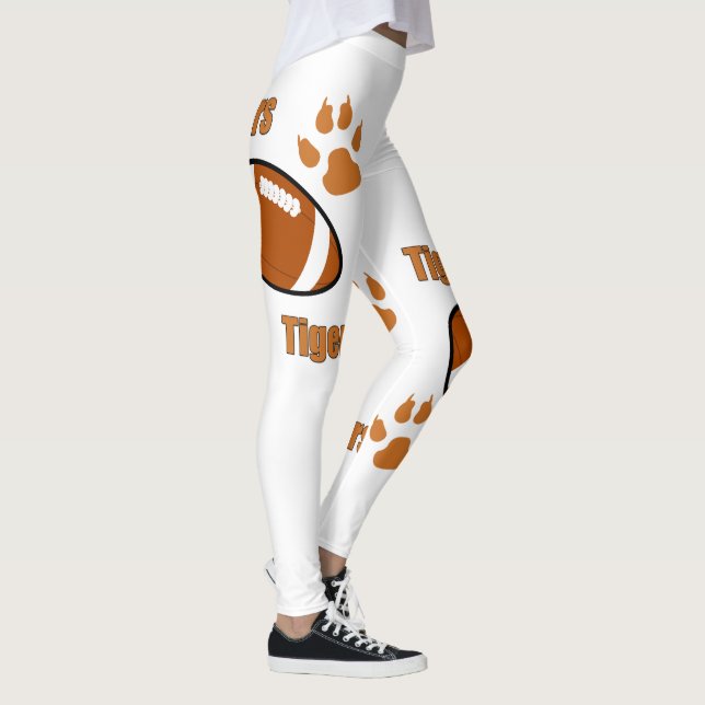 Tiger Football with Tass avtryck on ANY Färg Leggings (Höger)