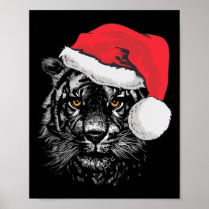 Tiger För Kvinnor Män Och Barn Tiger Tomte Jul Poster