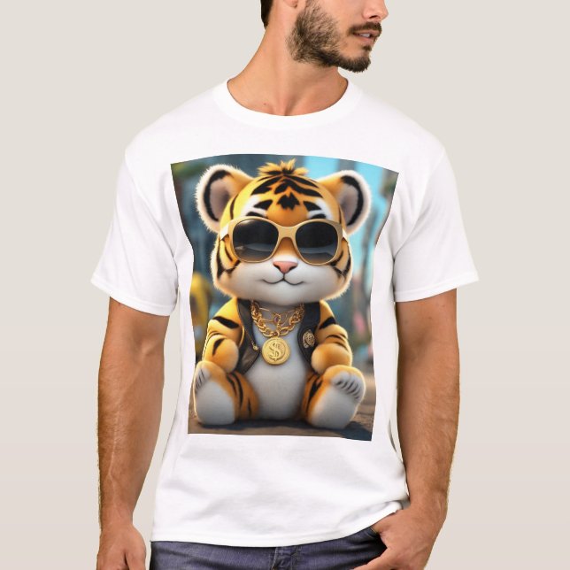 Tiger för ljus- och Coola T Shirt (Framsida)