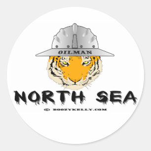 Tiger för norrhav, oilfieldklistermärke runt klistermärke