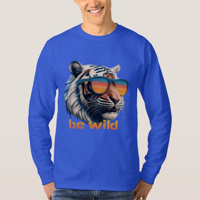 Tiger för Retro Coola T Shirt (Framsida)