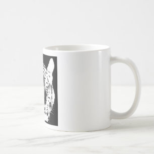 Tiger för svart- & vitpopkonst kaffemugg
