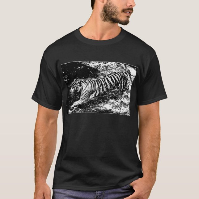 Tiger för svartvitt angrepp tee (Framsida)