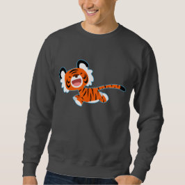 Tiger för Tecknad i Springa T-Shirt Lång Ärmad Tröja