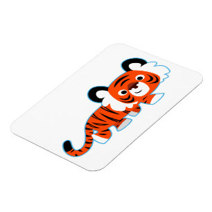 Tiger för Tecknad på lockets flexibla magnet