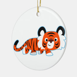 Tiger för Tecknad på Prowl-ornament Julgransprydnad Keramik