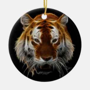 Tiger Fractal Julgransprydnad Keramik