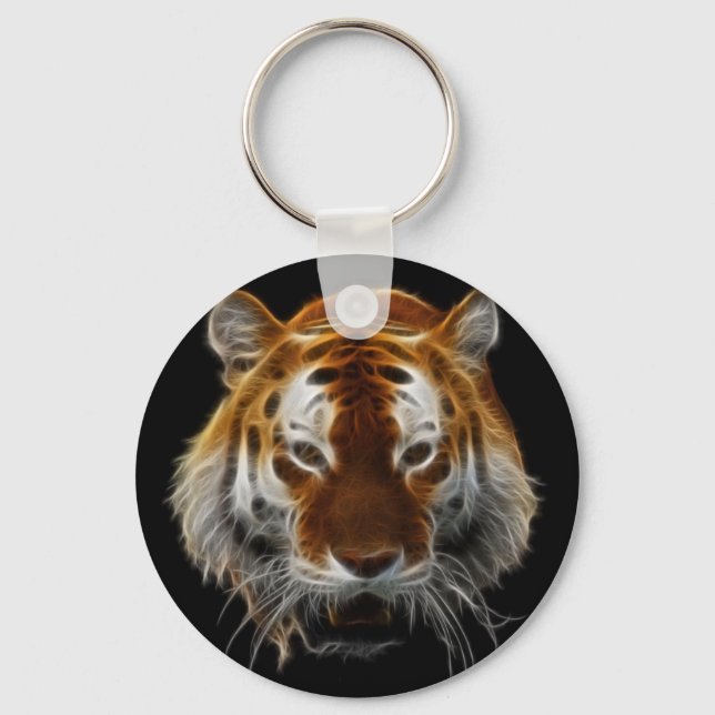 Tiger Fractal Nyckelring (Framsida)