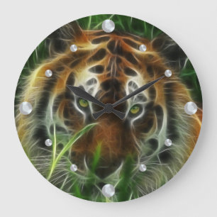 Tiger Fractal Wall Clock Stor Klocka