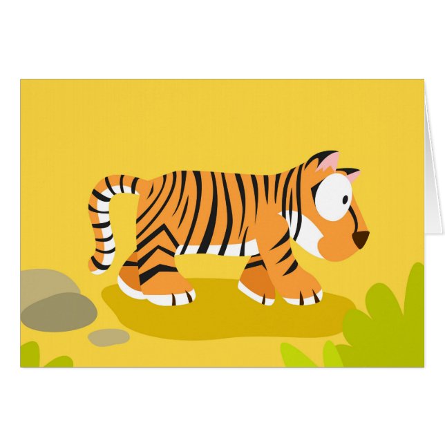 Tiger från min världsdjurserie hälsningskort (Framsidan Horizontal)