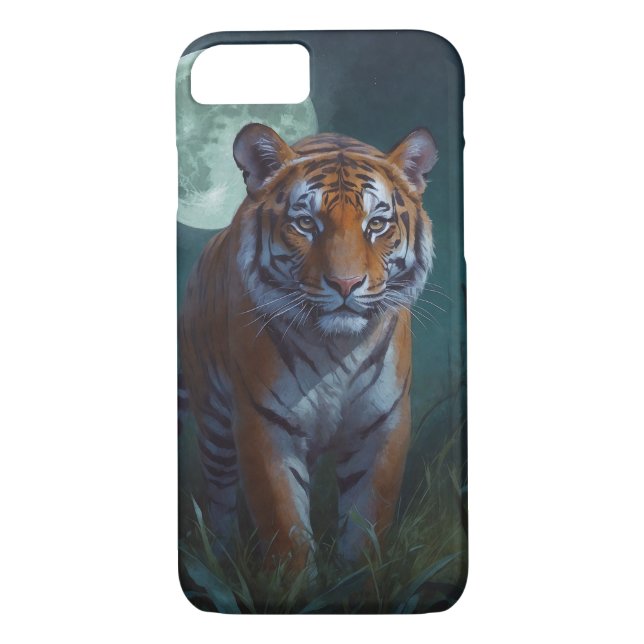 Tiger & full moon Case-Mate iPhone skal (Baksida)