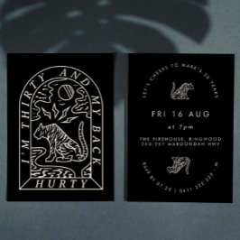 Tiger Funny Back Hurty 30års födelsedag-inbjudan Inbjudningar