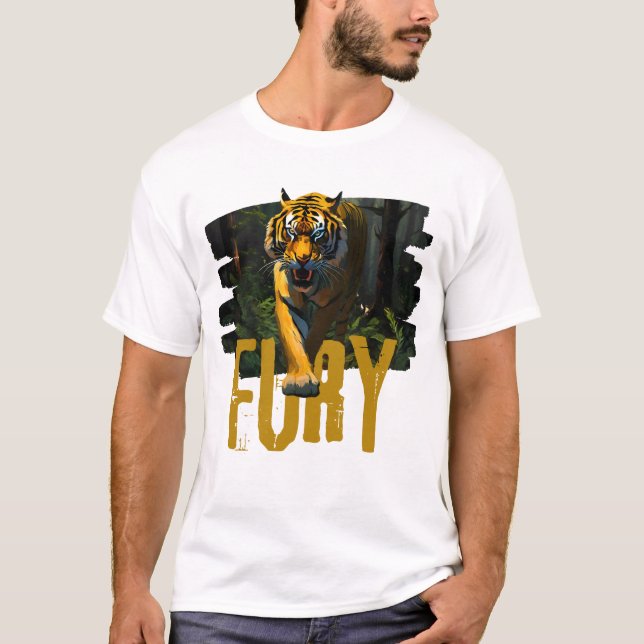 Tiger Fury - Wild Jungle Power Graphic T Shirt (Framsida)