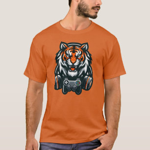 Tiger Gamer Orange T-Shirt för män