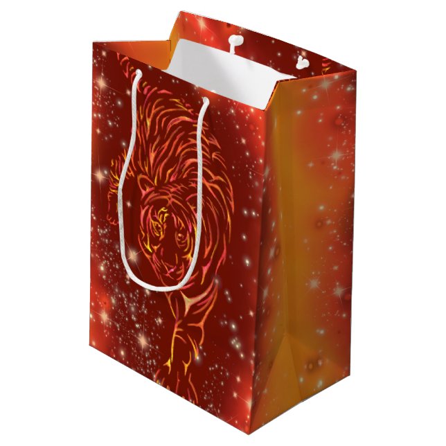 Tiger Gift Bag som går i Galaxy Starry Natt (Baksidan Vinklad)