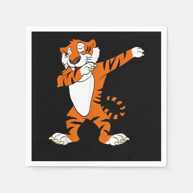Tiger Gift | Dabbing Cute Tiger Animal Party Pappersservett (Framsidan)